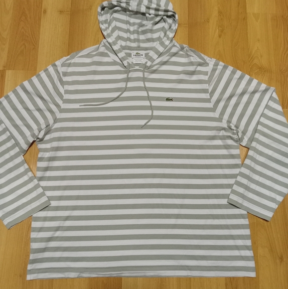 Lacoste Other - Lacoste Striped Hoodie Size 8 Regular Fit